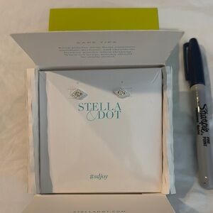 Stella & Dot Evil Eye Silver Earrings